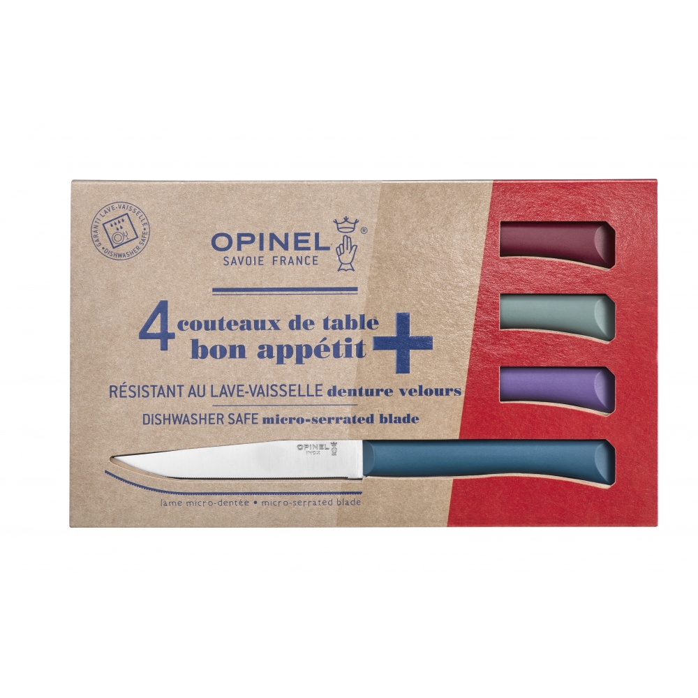4 COUTEAUX DE TABLE BON APPETIT+ GLAM-Opinel