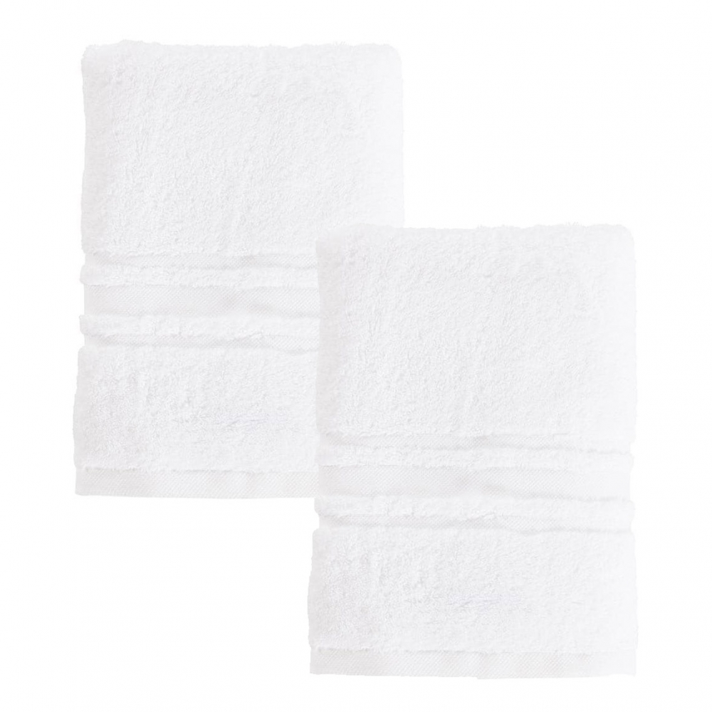 2 DRAPS DE DOUCHE LOLA II BLANC-Carré Blanc