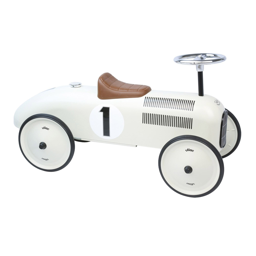 VOITURE PORTEUR VINTAGE BLANCHE-Vilac